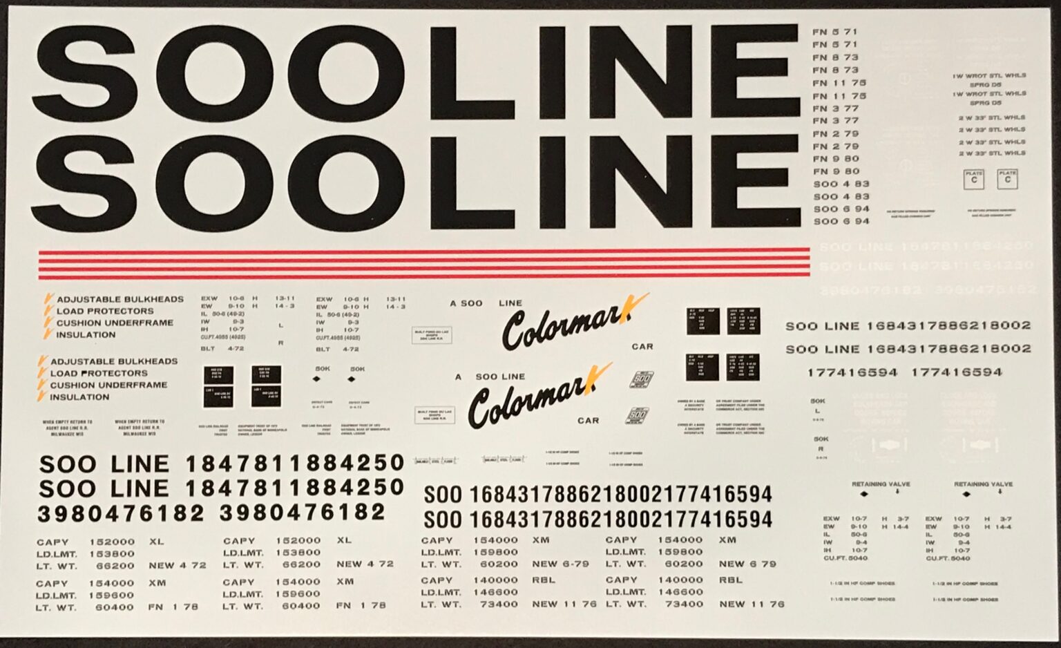 Soo Line “Colormark” Box Car Decals – Twin Star Cars